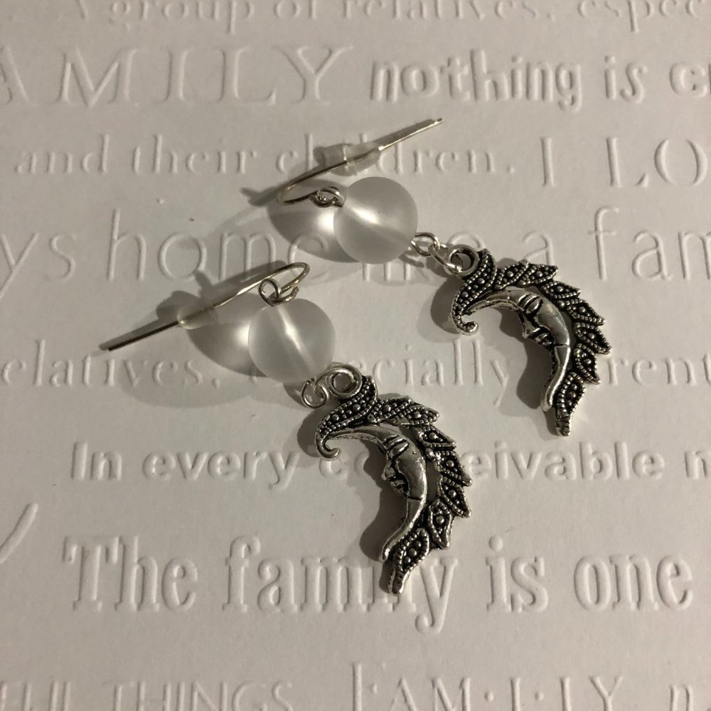 Opalite gemstone -  I love you to the moon and back! earrings